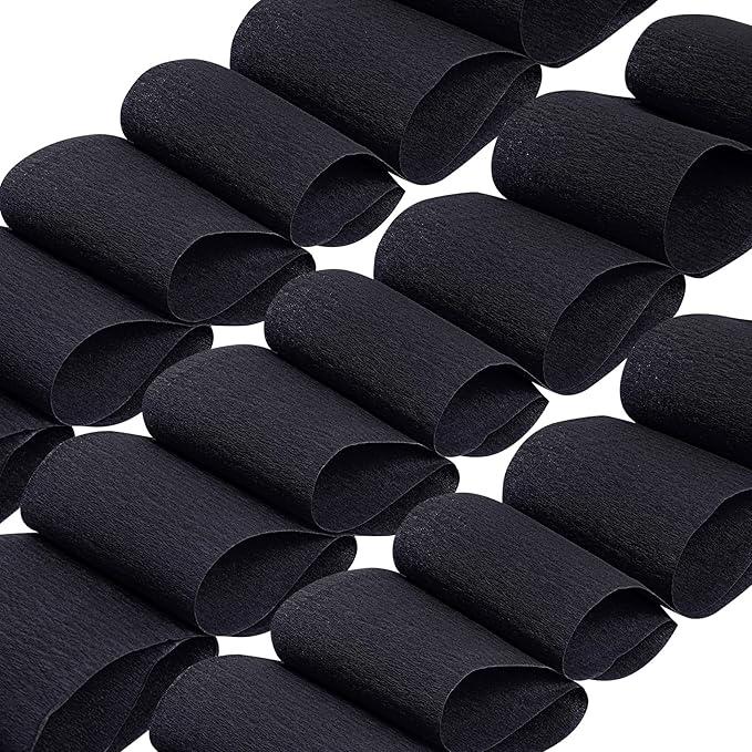 jiebor Black Streamers Halloween Streamers Crepe Paper 492 Ft 6 Rolls for Halloween Party Wedding Birthday Home Office Door Wall Decorations Flower Making