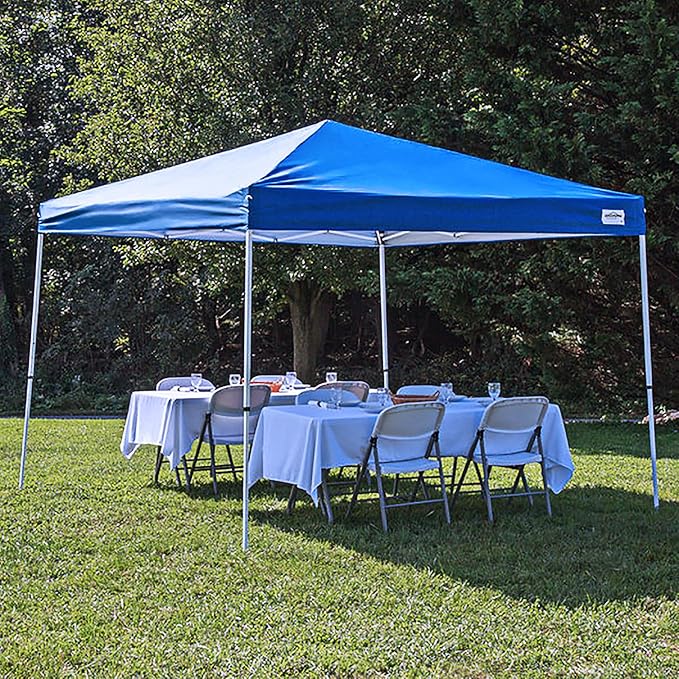 Caravan Canopy Pop-Up Tent V Series 2 12 x 12 ft Slanted Leg Instant Shade, Blue