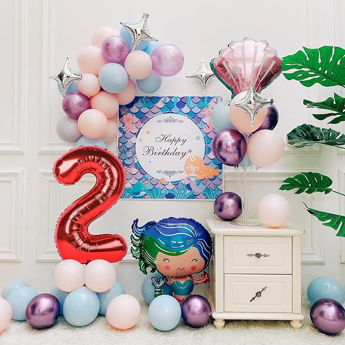 40 inch Number Balloon 0-9 Red Large Number 2 Balloons,Digital Balloons for Birthday Party Celebration Decorations Supplies, Helium Foil Number Balloons for Wedding Anniversary