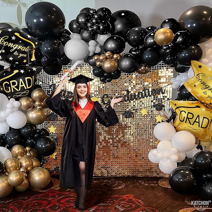 Katchon, Black Balloon Arch Kit - 120 Pcs, | Party Balloons Different Sizes 18, 12, 10, 5 Inches | Metallic Balloons for Black Party Decorations, Anniversary, Bachelorette, New Years Decorations 2026
