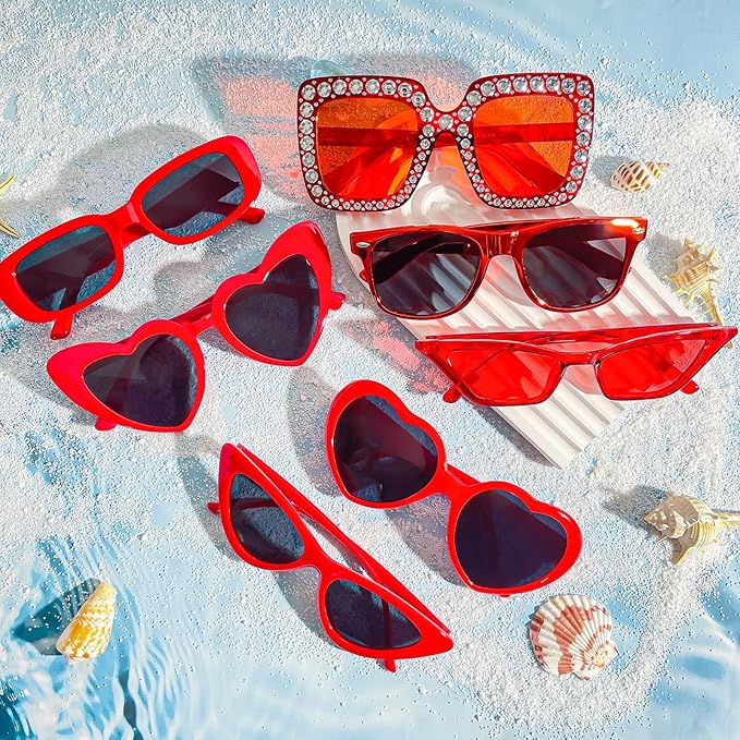 10 Pack Mixed Styles Trendy Retro Sunglasses for Women/Men Party Favors Sungasses Costume Accessories Eyewear Set