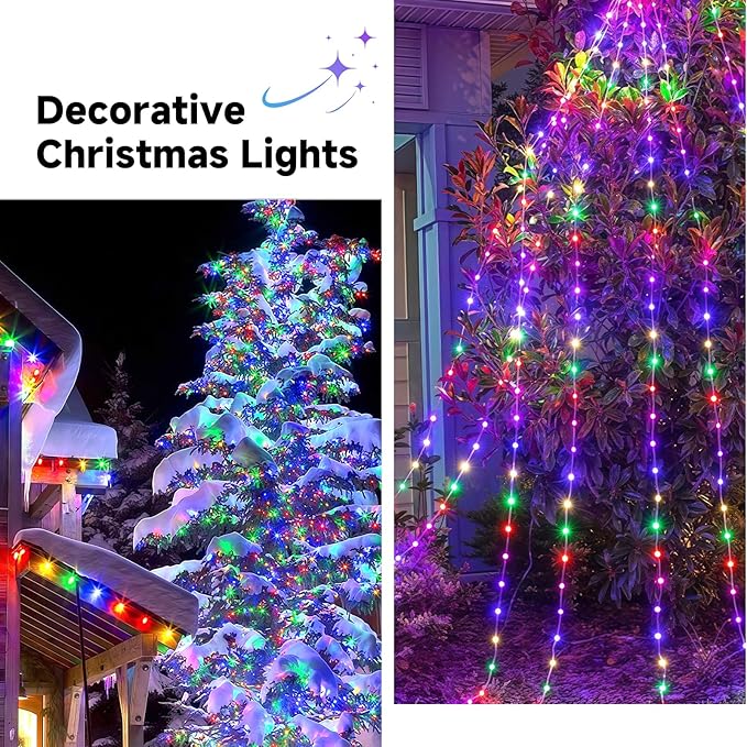 Mlambert 1200 LED Christmas Lights 394FT, Outdoor Waterproof Dimmable Fairy Lights with Remote, 8 Modes Indoor Lighting for Holiday Décor, Multicolor