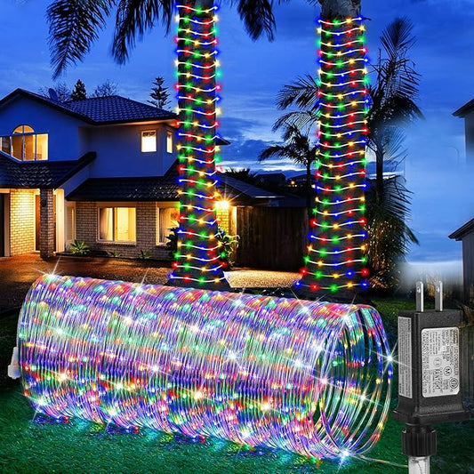 LED Rope Lights Outdoor String Lights,100ft 300LED Flexible Tube Lights Connectable Fairy String Light Plug in Waterproof 8 Modes for Indoor,Outside Home,Yard,Pool,Wedding,Garden,Patio Holiday Decor