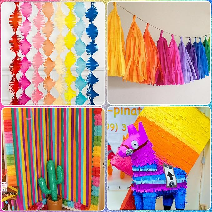 Streamers Party Decorations, 12 Rolls Crepe Paper Streamers for Rainbow Birthday Baby Shower Bachelorette Bridal Shower Wedding Graduation Decorations Party Supplies DIY Arts and Crafts
