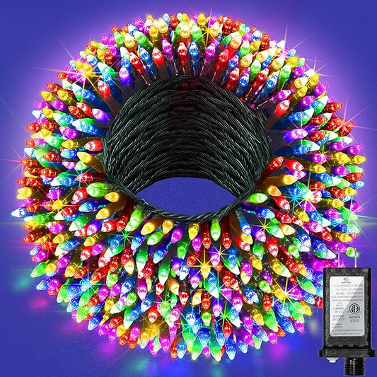 240FT Christmas Lights Outdoor, 750 LED Christmas Tree Decoration Lights with 12 Modes & Timer Memory, Dimmable Plug In Waterproof LED Xmas Light for Yard Trees Wedding Party Holiday Multicolor