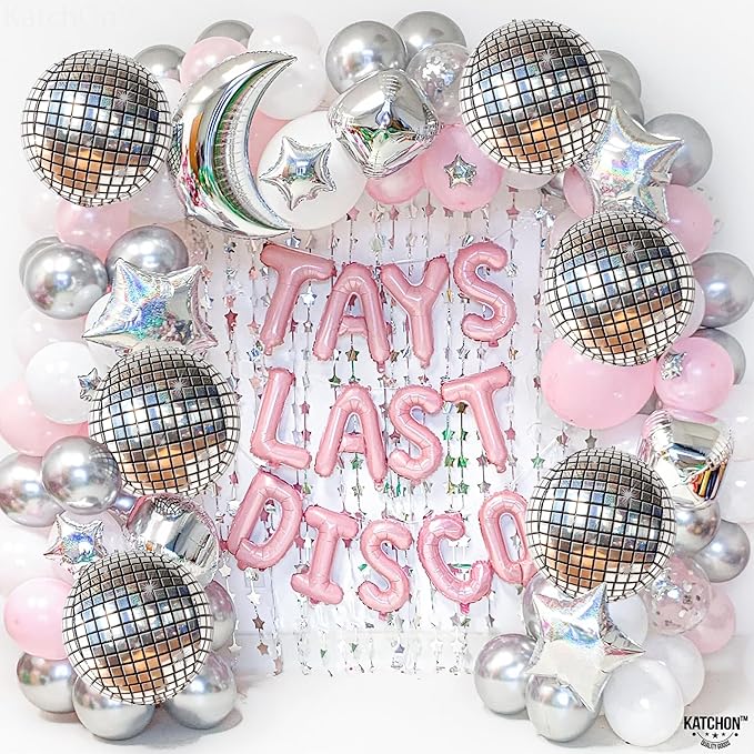 KatchOn, Big Silver Disco Ball Balloons - Pack of 6, Disco Party Decorations | 4D Metallic Disco Balloons for Wedding, Birthday, Anniversary, Retro, Bachelorette Party Decoration