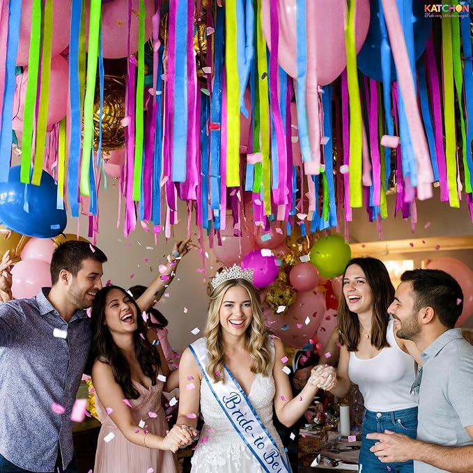 KatchOn, 656 Feet, Crepe Paper Streamers – 8 Rolls | Colorful Streamers for Birthday, Wedding, Baby Shower | Paper Party Streamers for Fiesta Safari, Christmas, Halloween | Mexican Party Decorations