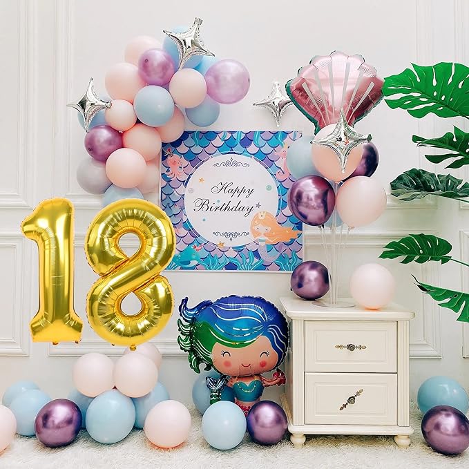 40 inch Number Balloon 0-9 Gold Large Number 18 Balloons,Digital Balloons for Birthday Party Celebration Decorations Supplies, Helium Foil Number Balloons for Wedding Anniversary