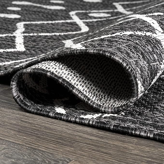 JONATHAN Y Tribal Bohemian Indoor Outdoor Runner Rug 2X8 Black/Ivory, Nokat for Backyard, Patio, Porch, Easy-Cleaning, High Traffic, Pet-Friendly, Non-Shedding (SMB131E-28)