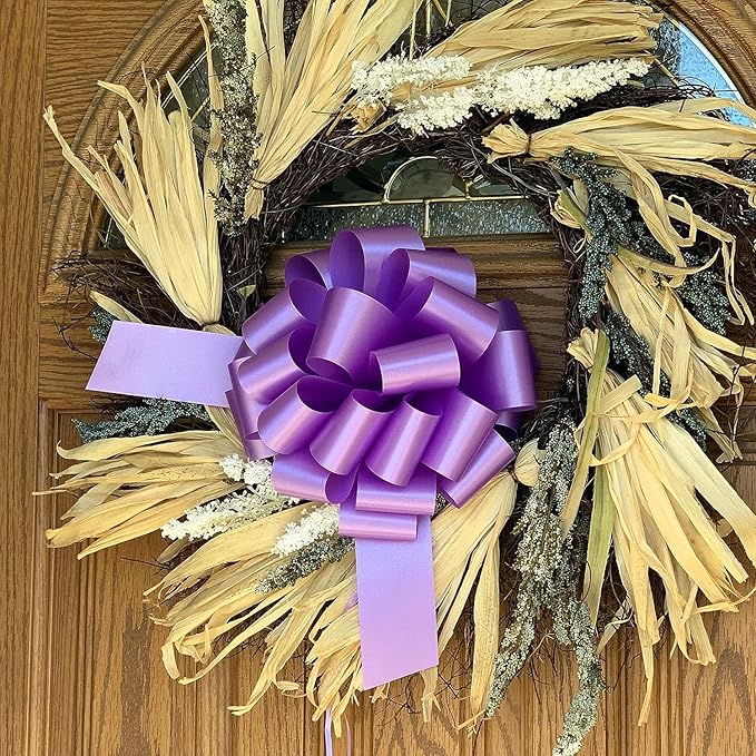 Large Lavender Ribbon Pull Bows - 9" Wide, Set of 6, Easter, Spring, Valentine's Day, Wedding, Reception, Mother's Day, Birthday, Baby Shower, Anniversary, Fundraiser, Party Decoration, Office