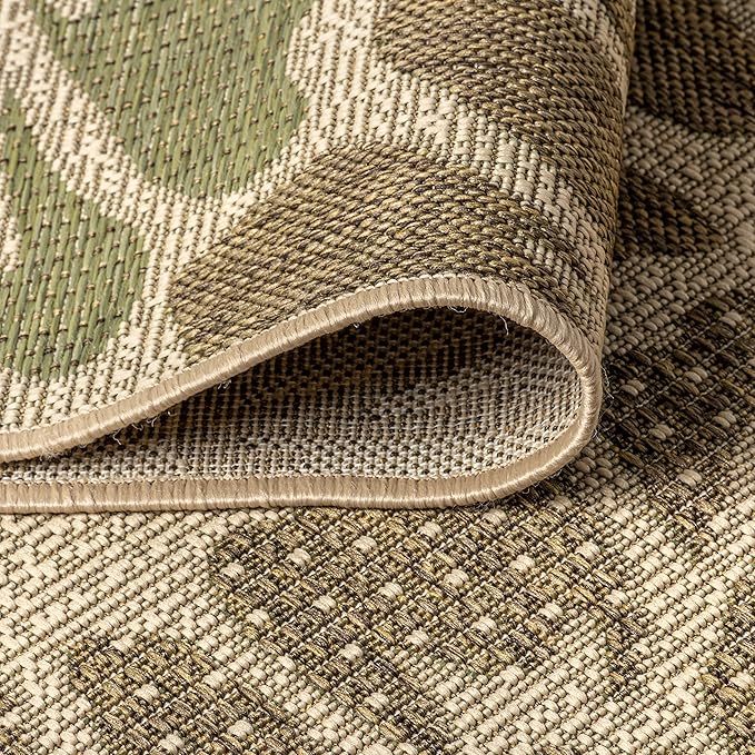JONATHAN Y Floral Textured Weave Indoor Outdoor Area Rug 3X5 Sage/Brown, Zinnia Modern for Backyard, Patio, Porch, Easy-Cleaning, High Traffic, Pet-Friendly, Non-Shedding (SMB110A-3)