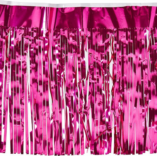 2-Ply FR Metallic Fringe Drape (cerise) Party Accessory (1 count)