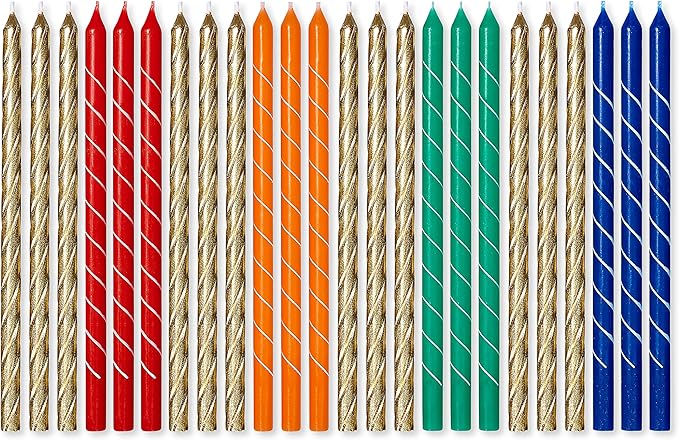 Papyrus Birthday Candles, Tall Tapers (24-Count)