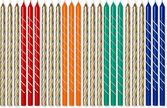 Papyrus Birthday Candles, Tall Tapers (24-Count)