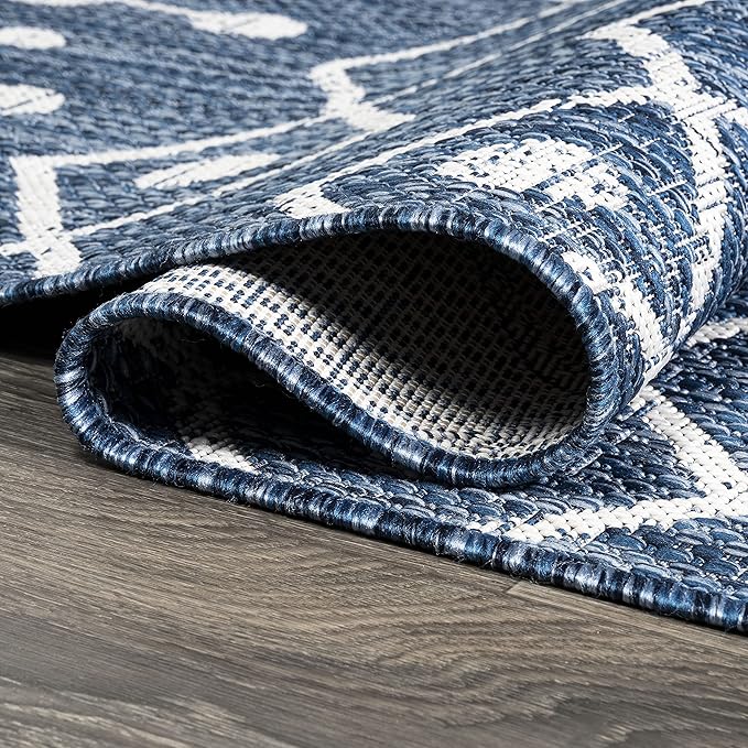 JONATHAN Y Tribal Bohemian Indoor Outdoor Runner Rug 2X8 Blue/Ivory, Nokat for Backyard, Patio, Porch, Easy-Cleaning, High Traffic, Pet-Friendly, Non-Shedding (SMB131C-28)