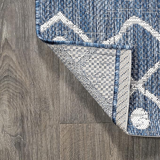JONATHAN Y Tribal Bohemian Indoor Outdoor Runner Rug 2X8 Blue/Ivory, Nokat for Backyard, Patio, Porch, Easy-Cleaning, High Traffic, Pet-Friendly, Non-Shedding (SMB131C-28)
