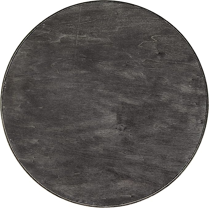 Elegant Designs HG2013-BKS Halloween Decoration Decorative 13.75'' Round Wood Serving Tray w/Handles, Black Spooky Season