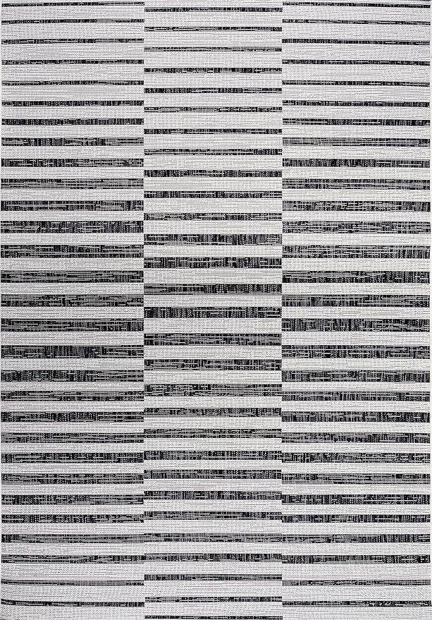 JONATHAN Y Offset Stripe Indoor Outdoor Area Rug 3X5 Ivory/Black, Sukie Modern for Backyard, Patio, Porch, Easy-Cleaning, High Traffic, Pet-Friendly, Non-Shedding (SMB133E-3)