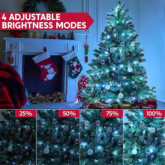 Joiedomi 1200 LED Christmas String Lights Outdoor,394 FT Cool White Fairy Light with Remote 8 Modes Timer, Plug in PVC Clear Wire Lighting Decor with Reel for Indoor Dorm Classroom Bedroom Holiday