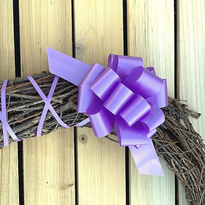 Lavender Decorative Gift Pull Bows - 5" Wide, Set of 10, Easter, Spring, Valentine's Day, Mother's Day, Summer, Wedding Decor, Baby Shower, Birthday, Presents, School Colors, Office, Anniversary