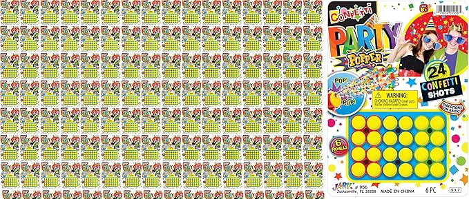 JA-RU Confetti Gun Refills (144 Pack, 24 Shots Each) For Party Poppers Confetti Shooters. Wedding Send Off Ideas, Gender Reveal Ideas, New Years Eve Party Supplies. 955-144s