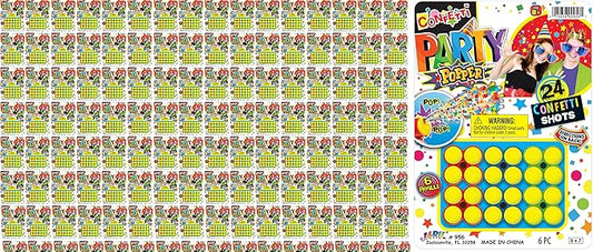 JA-RU Confetti Gun Refills (144 Pack, 24 Shots Each) For Party Poppers Confetti Shooters. Wedding Send Off Ideas, Gender Reveal Ideas, New Years Eve Party Supplies. 955-144s
